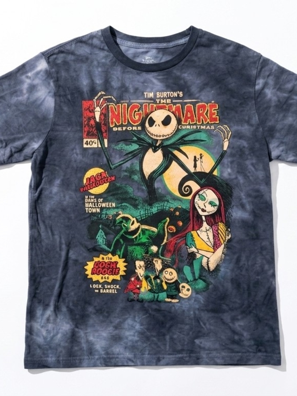 Disney Nightmare Before Christmas Comic Book Cover Tie-Dye T-Shirt | Size Medium
